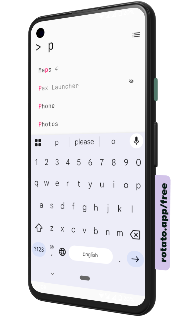 PaxLauncher Search Screen